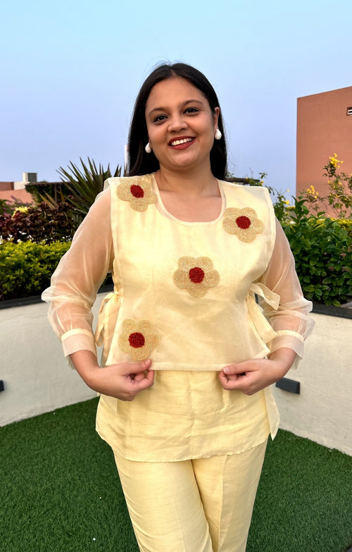 Butter Yellow Organza co ord